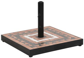 Ceramiczna kwadratowa podstawa do parasola terakota + czarny - Hatori