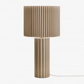 Lampa Stołowa Z Ceramiki I Tkaniny Marvila Kremowa & ↑60 Cm - Sklum