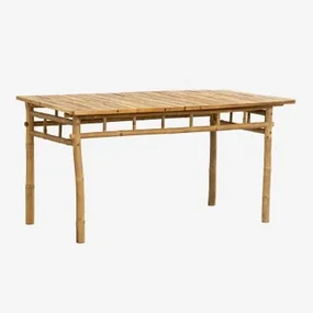 Prostokątny Stół Ogrodowy 150x80 Cm Z Bambusa Marilin Bambus - Sklum