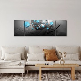 Obraz - jasnoniebieskie abstrakcyjne kule (170x50 cm)