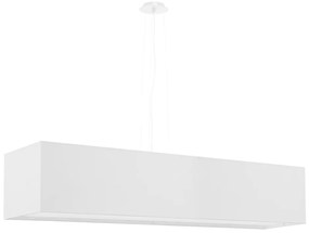 Biała lampa wisząca z tekstylno-szklanym kloszem Gryfin – Nice Lamps