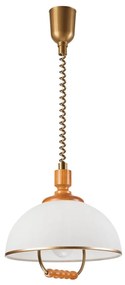 Lampa wisząca w kolorze miedzi ze szklanym kloszem ø 30 cm Ramona – LAMKUR