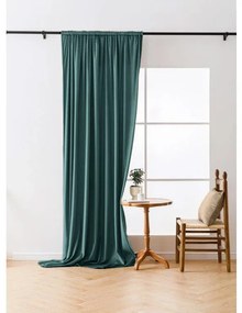 Zaciemniająca zasłona VELVET 140x270 cm, turkusowa Zawieszanie: Taśma z wiązaniami