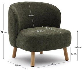 Zielony fotel z tkaniny szenilowej Ulit – Kave Home