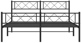 Czarne metalowe łóżko małżeńskie 160x200cm Murowis 6X