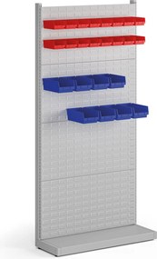 Perforowany stojak, jednostronny, 4x panel na pojemniki, 960 x 385 x 1964 mm