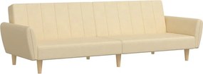 Sofa rozkładana dwuosobowa kremowa, wygodna tkanina, wszechstronna