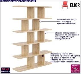 Skandynawski Regał Wiszący Lub Stojący W Kolorze Dąb Sonoma Caso 6X