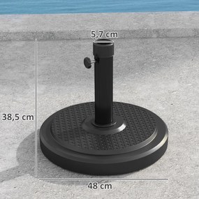 Outsunny Stojak na parasol z betonu 22 kg okrągły stojak z pokrętłem, do parasoli 38 mm/48 mm | Aosom PL