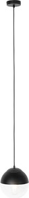 Retro lampa wisząca czarna z przezroczystym szkłem 20 cm - Eclipse