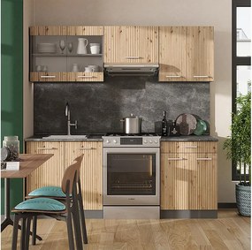 Aneks kuchenny artisan dąb/antracyt 200x60x81.6 r-line