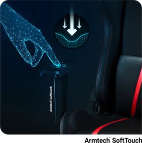 Fotel gamingowy młodzieżowy Diablo X-One 2.0 Small Size, kolor czarno-czerwony