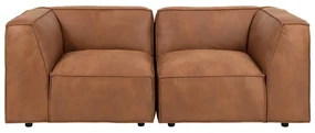 Koniakowa sofa z imitacji skóry 208 cm Fairfield Kentucky – Bonami Selection