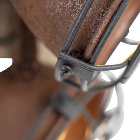 Industrialny reflektor rdzawo-brązowy z drewnem, regulowany, 4-światłowy - Gina