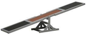 PawHut Huśtawka dla psów Wipka z drewna Trening agility dla dużych psów Szara zabawka sportowa 180x30x30cm | Aosom PL