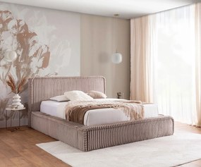 Jasnobrązowe łóżko tapicerowane 5 rozmiarów - Cordelio