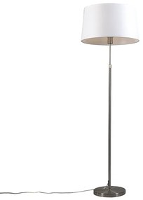 Lampa podłogowa regulowana stal klosz biały 45cm - Parte Nowoczesny Oswietlenie wewnetrzne