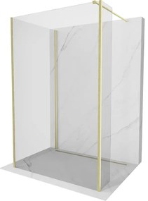 Mexen Kioto ścianka prysznicowa Walk-in 130 x 75 x 40 cm, transparent, złota szczotkowana - 800-130-075-221-55-00-040