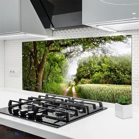 Szkło Ozdobne do Kuchni Ścieżka przez Słoneczny Las