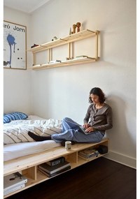 Łóżko dwuosobowe z litego drewna sosnowego ze stelażem 140x200 cm Merge – Karup Design