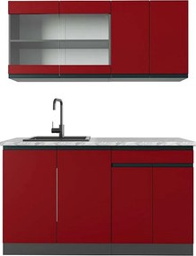 Pojedyncza kuchnia czerwony/antracyt 140x60x81.6 r-line