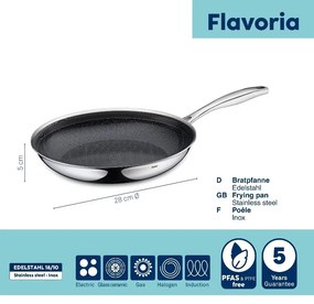Kela Nierdzewna patelnia z powłoką ceramiczną Flavoria 28 cm