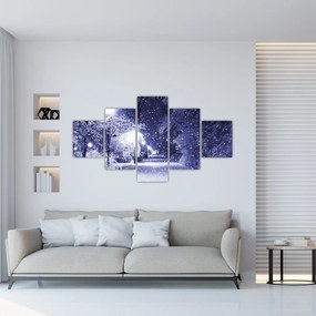 Obraz - Magiczna zimowa noc (125x70 cm)