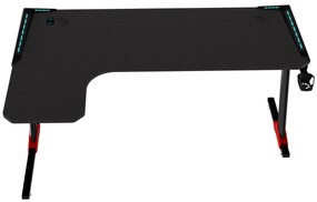 Biurko Gamingowe Komputerowe  LED "L" dla gracza Carbon 140x100