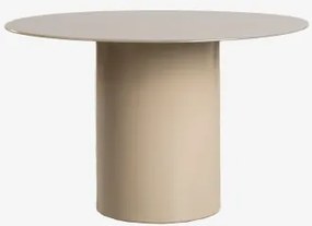 Stół Jadalniany Okrągły Ø120 Cm Ze Szkła Hartowanego I Mdf Asgri Moka Brown - Sklum