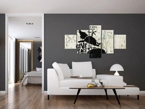 Obraz - Słoń nad ziemią (125x70 cm)