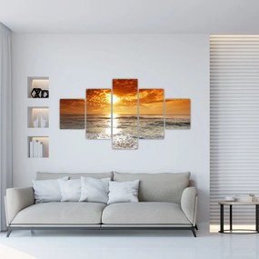 Obraz zachód słońca na Korsyce (125x70 cm)