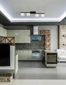 Biała sufitowa lampa z czarnym stelażem G4-B50