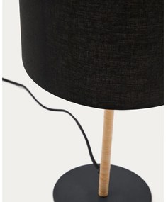 Czarna lampa stołowa z tekstylnym kloszem (wysokość 45 cm) Pina – Kave Home
