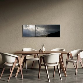 Obraz zbliżającej się burzy (z zegarem) (90x30 cm)