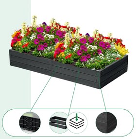Prosperplast Podwyższona grządka WOODY 149x75,6x25cm, antracytowa