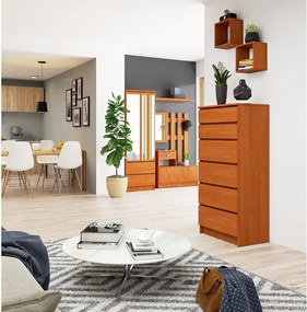 Komoda AKORD K60 Olcha 60 cm 6 szuflad kolor Olcha mat 60x40x130 cm