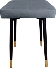 Taboret MAX tkanina Welur stelaż metalowy STOŁEK LOFT : Kolor nogi - Czano-złota stożek, Kolor tkaniny - VELVET - BL14, Typ tkaniny - Velvet