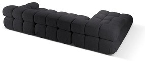 Antracytowy narożnik modułowy z materiału bouclé (lewostronny) Bellis – Micadoni Home