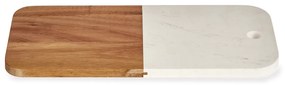Deska do serwowania, marmur i drewno, 38 x 18 cm