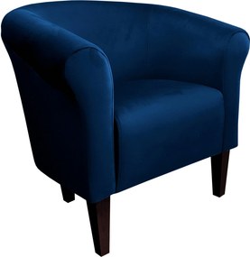 Fotel Milo tkanina Welur wygodny fotel tapicerowany do salonu i sypialni : Kolor nogi - Venge, Kolor tkaniny - VELVET - MG16, Wysokość nogi - 20 cm