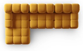 Żółta aksamitna sofa 285 cm Bellis – Micadoni Home