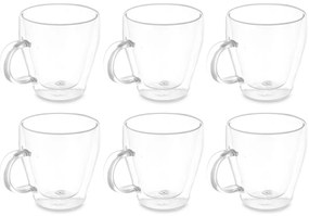Zestaw kubków z podwójnym dnem i ściankami, 6 sztuk, 270 ml