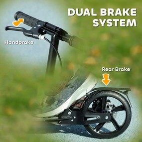 AIYAPLAY Hulajnoga dziecięca Scooter z regulowanymi uchwytami, składana hulajnoga dla dzieci 6-12 lat, 94 x 36 x 88-103cm, Czarny