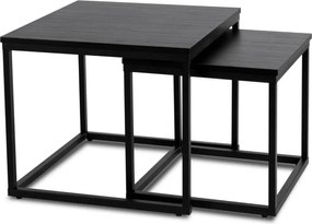 Zestaw Stolików Kawowych TEVET Czarny do Salonu Loft