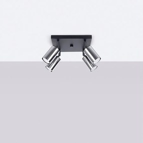 Plafony nowoczesny Glois, stal - 4 źródło światła 4000K - L.25 x H.19 cm - czarny/chrom