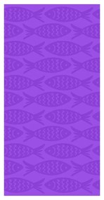 Fioletowy bawełniany ręcznik plażowy 70x140 cm Fishes – B.E.S.