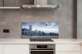 Panel nad Blat Kuchenny Samolot nad Miejskimi Chmurami