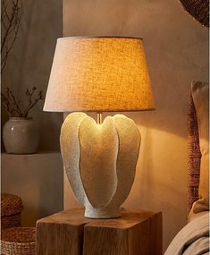 Kremowa lampa stołowa z tekstylnym kloszem (wysokość 63 cm) Ester – Mauro Ferretti