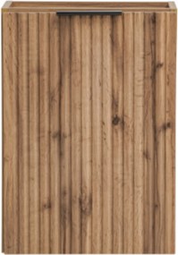 Szafka wisząca pod umywalkę w kolorze naturalnego drewna ryflowany front 40 x 22 cm ASTROS Light oak