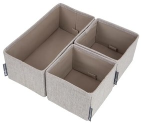 Zestaw 3 beżowych organizerów Bigso Box of Sweden Drawer